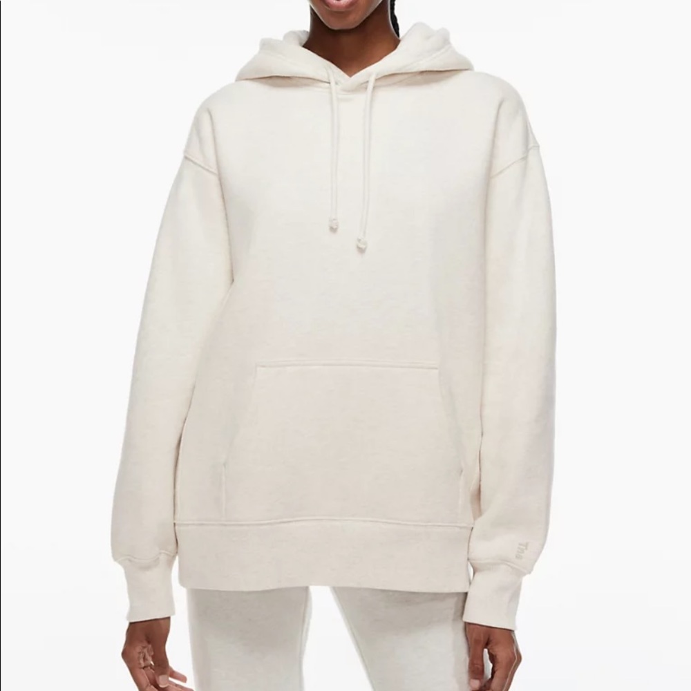 Aritzia Cozy Fleece Boyfriend Hoodie Heathered Oatmeal Size 1